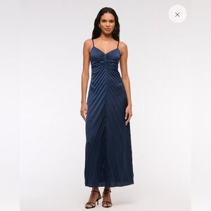 Abercrombie & Fitch Giselle Sunburst Pleated Maxi Dress